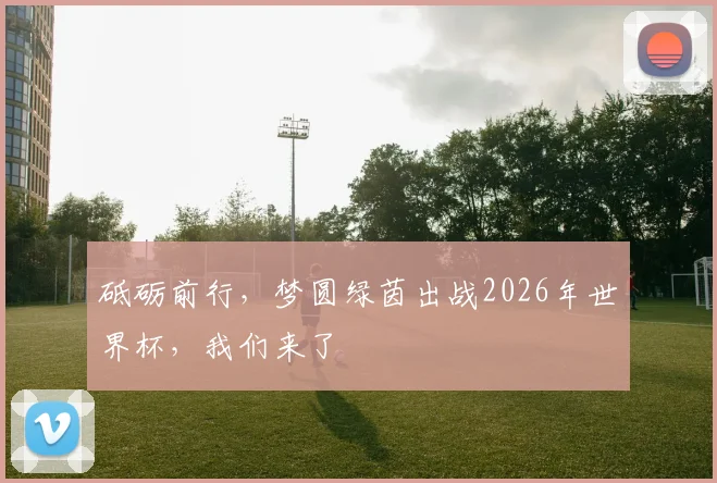 砥砺前行，梦圆绿茵出战2026年世界杯，我们来了
